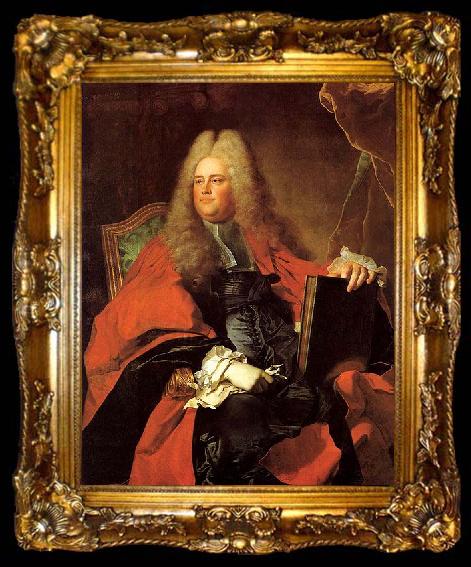 framed  Hyacinthe Rigaud Portrait of Guillaume de Lamoignon de Blancmesnil French magistrate, ta009-2